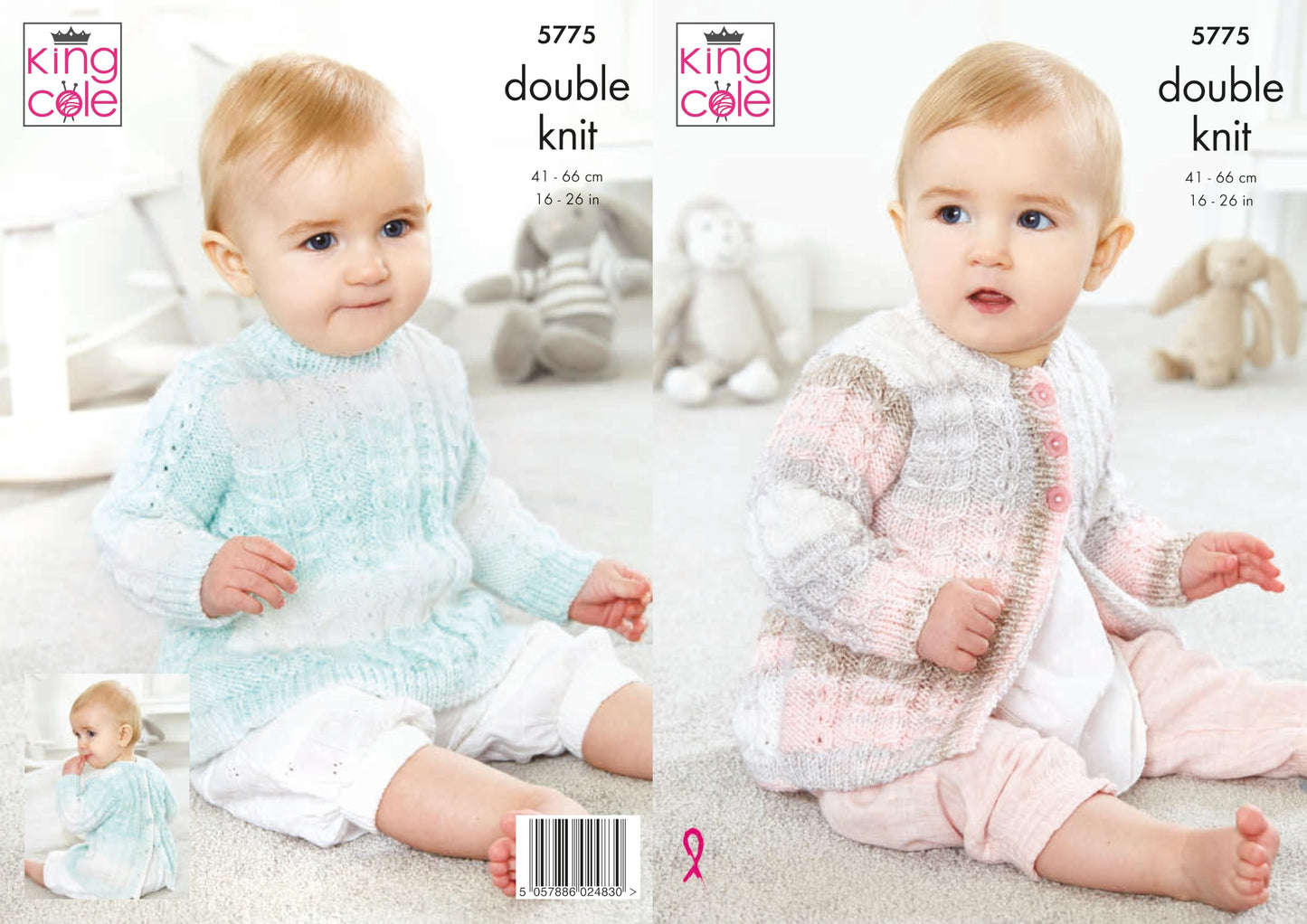 King Cole 5775 Baby DK Cardigan Tunic Knitting Pattern