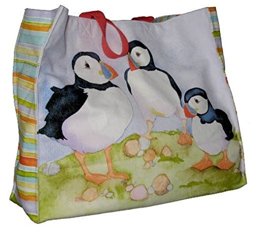 emma ball Puffin Large Canvas Bag