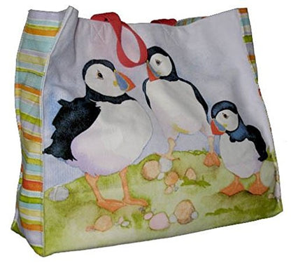 emma ball Puffin Large Canvas Bag