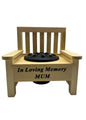Mum Wooden Memorial Bench with Flower Insert Pot Graveside Crematorium Plaque Garden