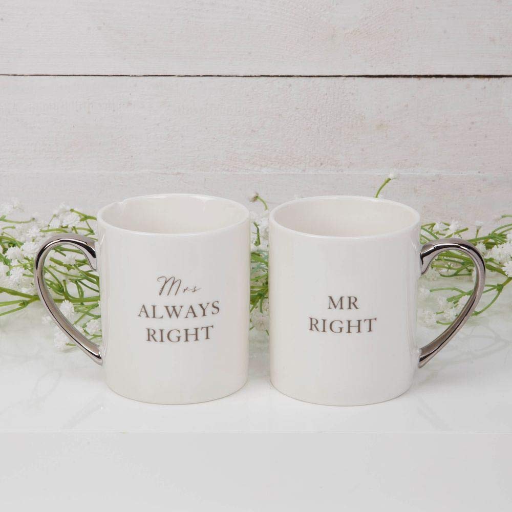 Amore Mug Gift Set Pair - Mr Right & Mrs Always Right