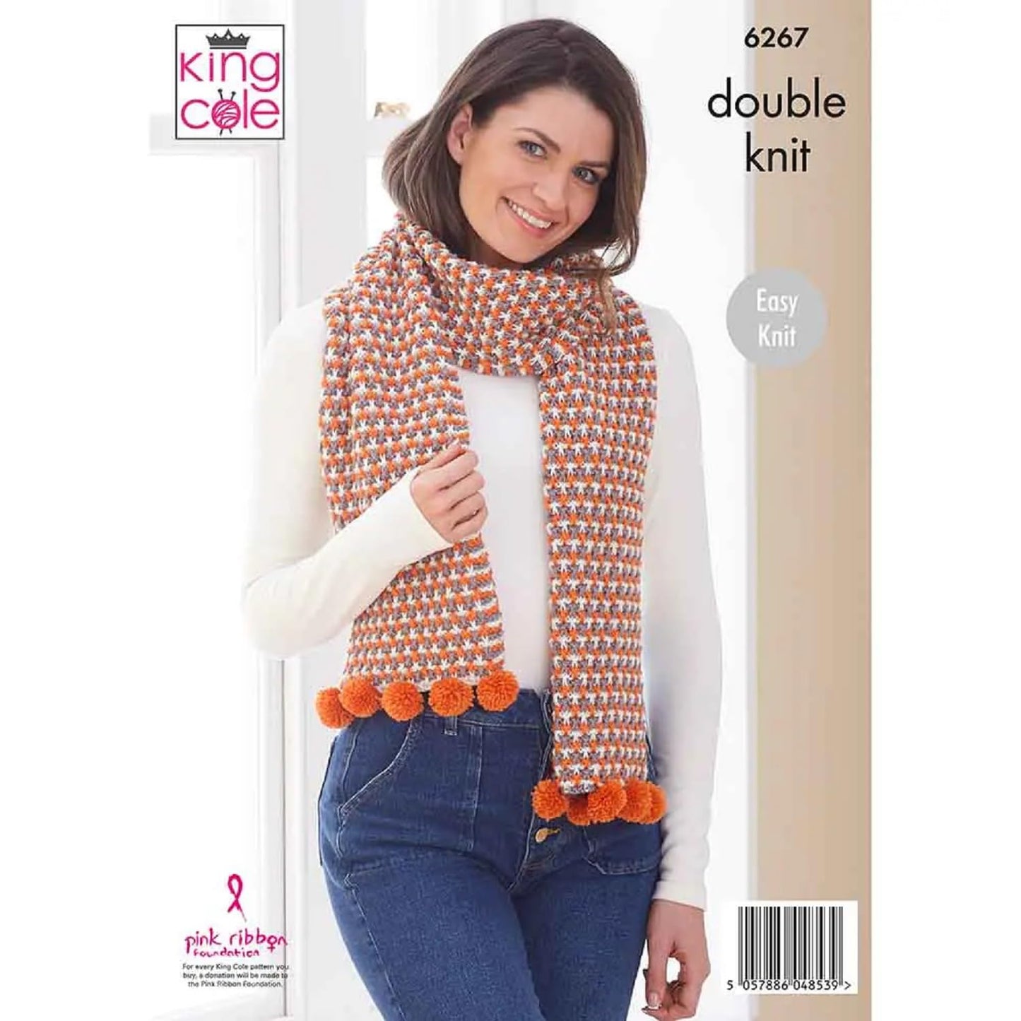 King Cole Ladies Double Knit Easy Knitting Pattern Womens Scarf Cowl & Hat (6267)