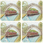 Set of 4 Canal Barge Coasters by Abigail Mill Pack of Four Drink Mats