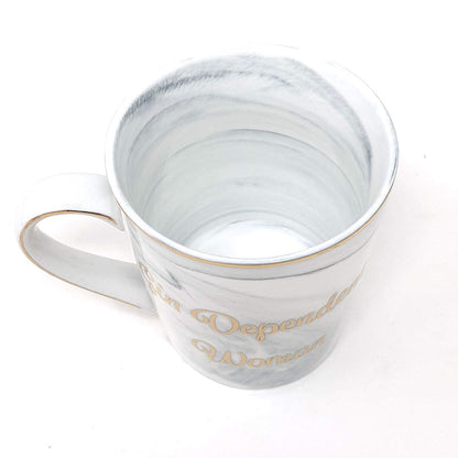 The Leonardo Collection Gin Dependent Woman White Grey Marble Gold Fine China Coffee Tea Mug