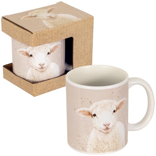 Design By Violet Ceramic Animal Mug in Gift Box – 350ml Countryside Mug for Easter, Gifting, Christmas and Birthdays