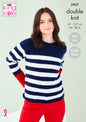 King Cole Ladies & Girls DK Knitting Pattern Easy Knit Sweater & Cardigan (5937)