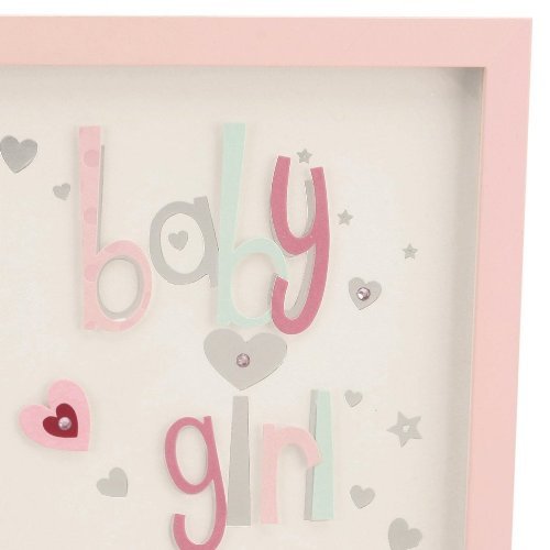 Talking Pictures 4"x6" Photo Frame for BABY GIRL 3D Letters and Sequins Finish