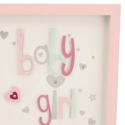 Talking Pictures 4"x6" Photo Frame for BABY GIRL 3D Letters and Sequins Finish