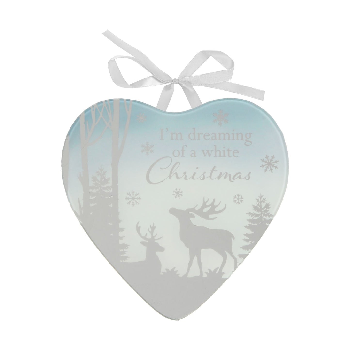 Reflections I'm Dreaming of a White Christmas of the Heart Hanging Heart Christmas Plaque Decoration