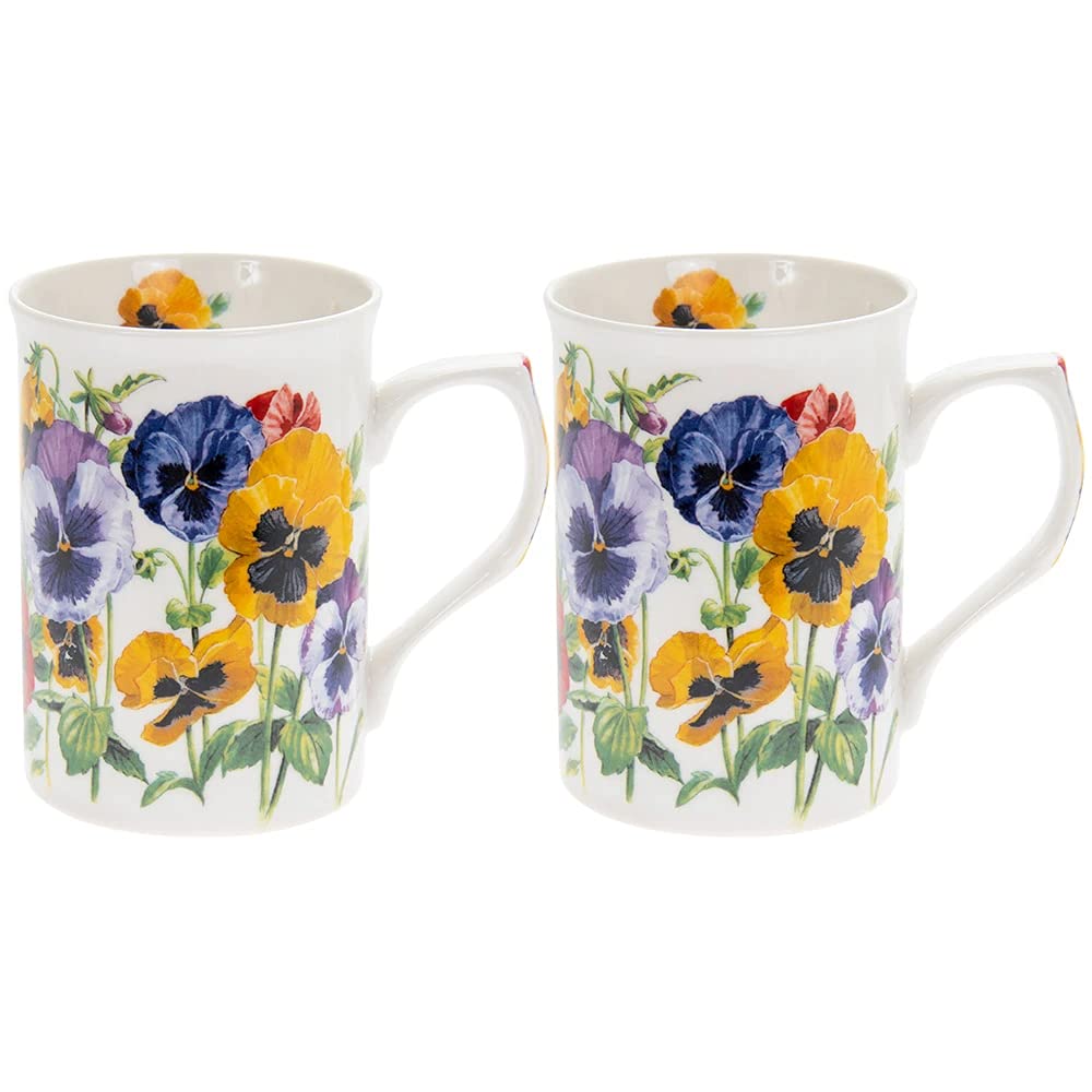 Lesser & Pavey Pansies Mugs Set of 2