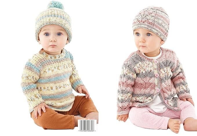 King Cole 5846 Knitting Pattern Baby Sweater Cardigan and Hats in Drifter for Baby DK