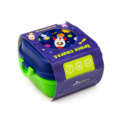 Puckator Space Cadets Clip Lock Stacked Bento Snack Lunch Box - Lunch Box for Adults and Kids with Compartments - Food Containers With Lids - Stackable Snack Pots For Kids - Meal Prep