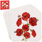 Lesser & Pavey Sarah Boddy Bee-Tanical Poppy Coasters Set of 4 For Office Home & Kitchen | Lovely Coaster Set For Decorative Home Accessories Drinks Coasters For Tea & Coffee