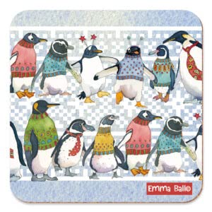 penguins in jumpers Assorted Coasters (Set Of 4) Emma Ball