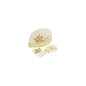 Button Corner Cute Embroidered New Baby Hat & Mittens Set in Gift Box