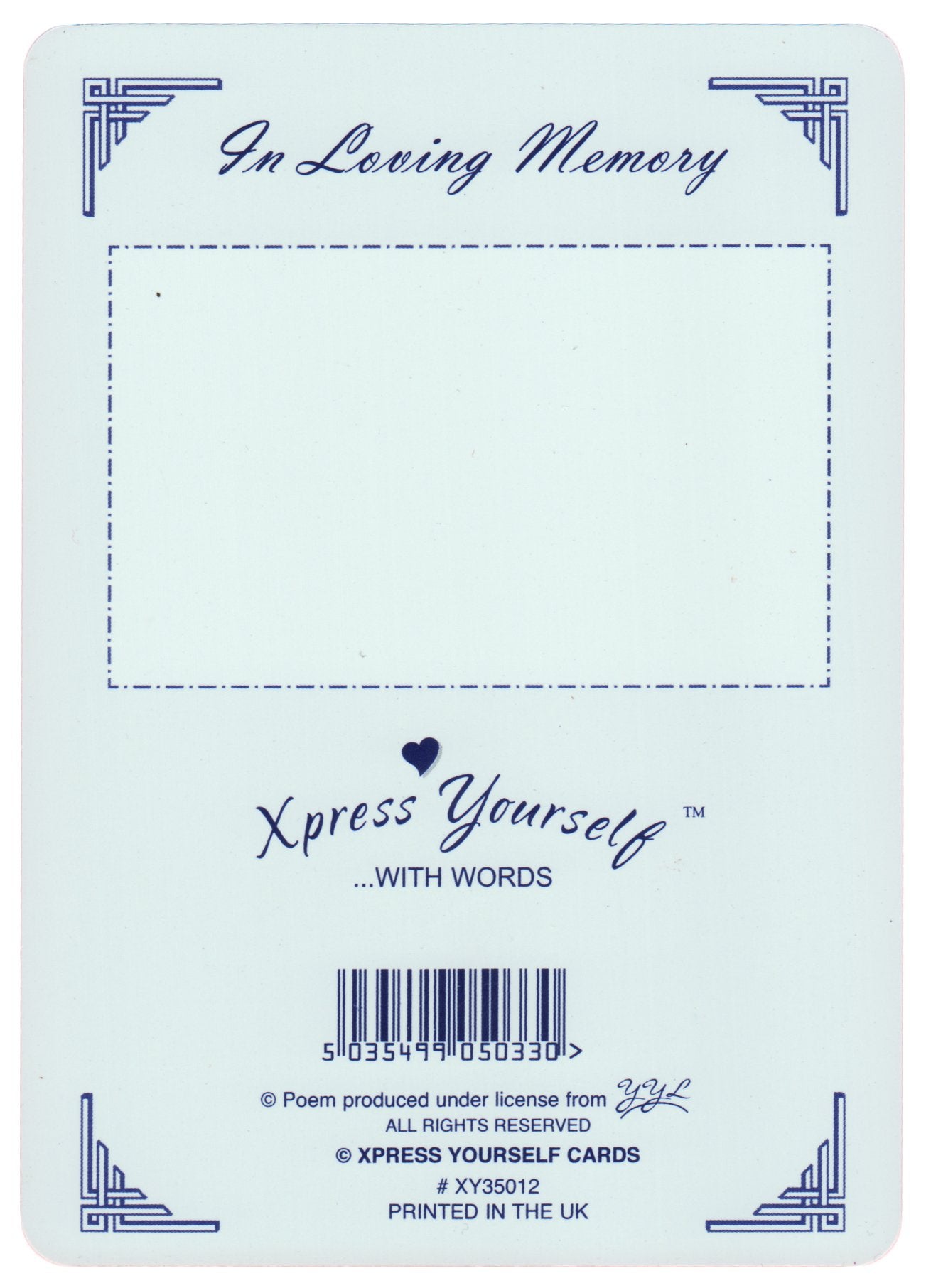 Memorial Graveside Card - In Loving Memory Forever in my Heart
