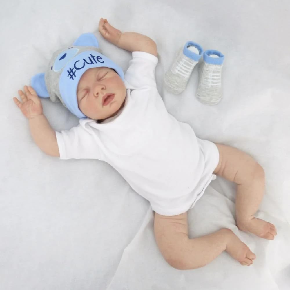 Boys Hat And Socks Set 0-6 Months Grey/Blue