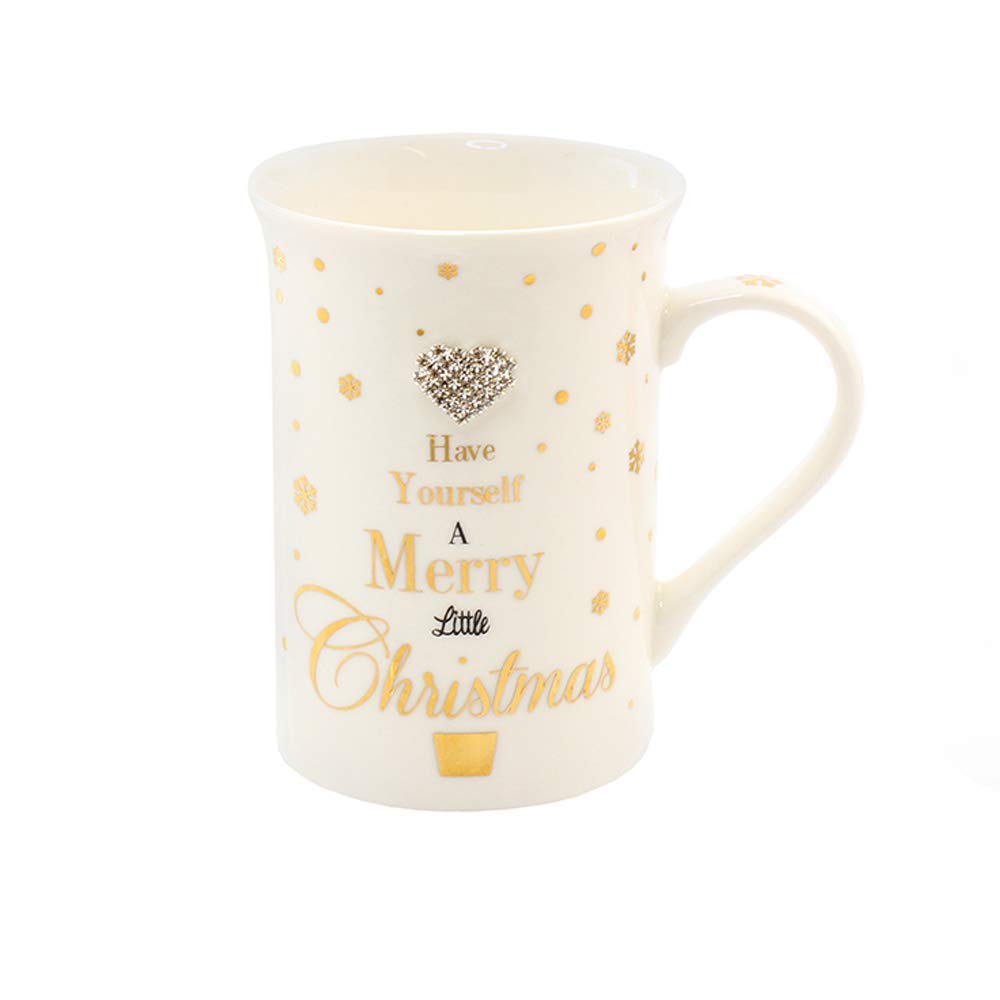 Lesser & Pavey Christmas Mug with Glitter Snowflake