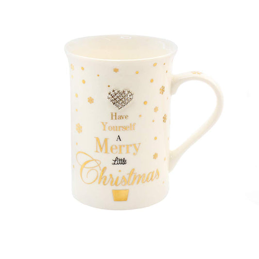Lesser & Pavey Christmas Mug with Glitter Snowflake