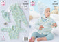 King Cole Baby DK Knitting Pattern Dungarees Jacket & Hat (5855), 12" - 20"