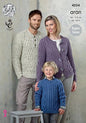 King Cole Family Sweaters & Cardigan Fashion Knitting Pattern 4554 Aran