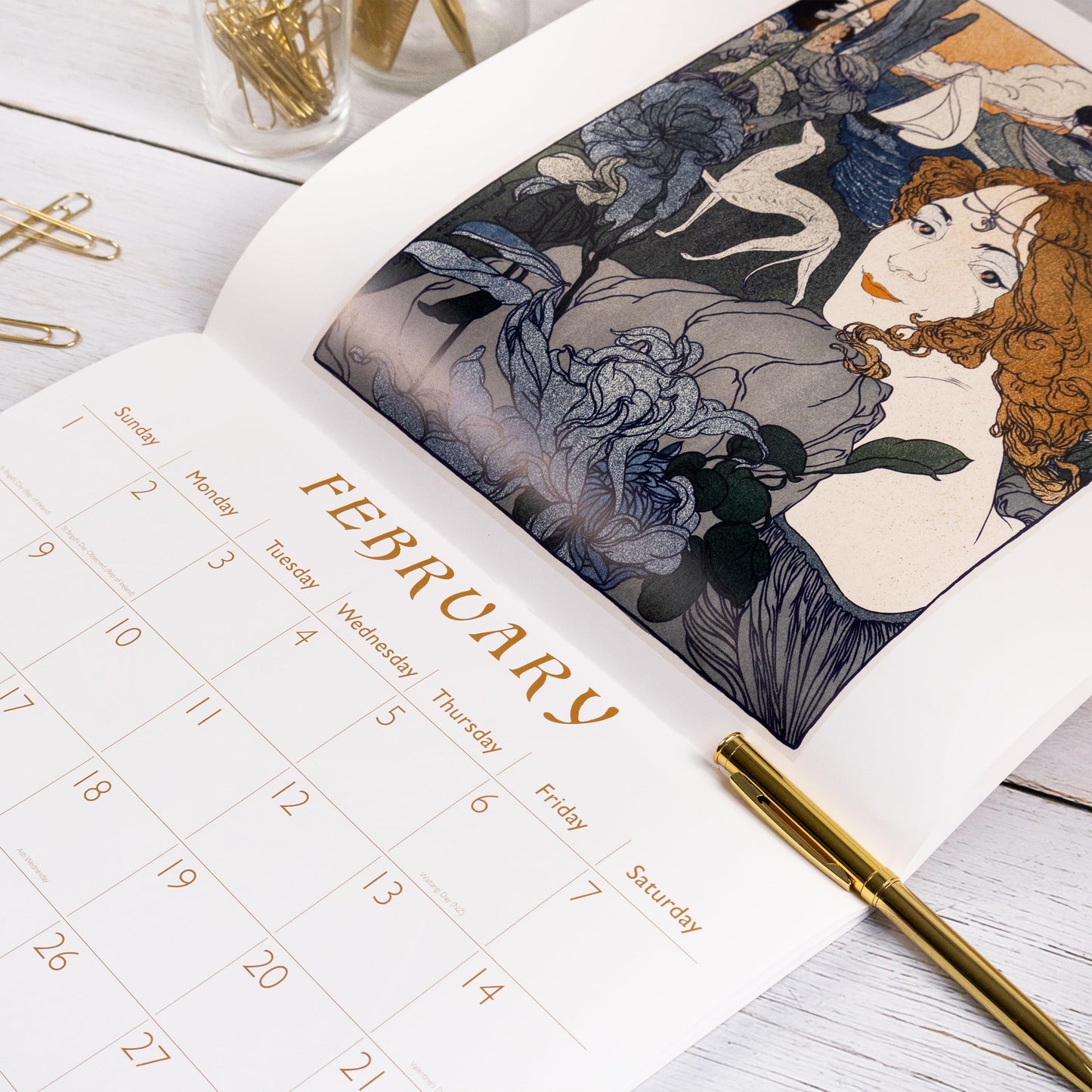 Art Nouveau 2026 Square Wall Calendar | Monthly Planner Featuring Classic Works by Alphonse Mucha, Georges de Feure, Verneuil, Rhead & More
