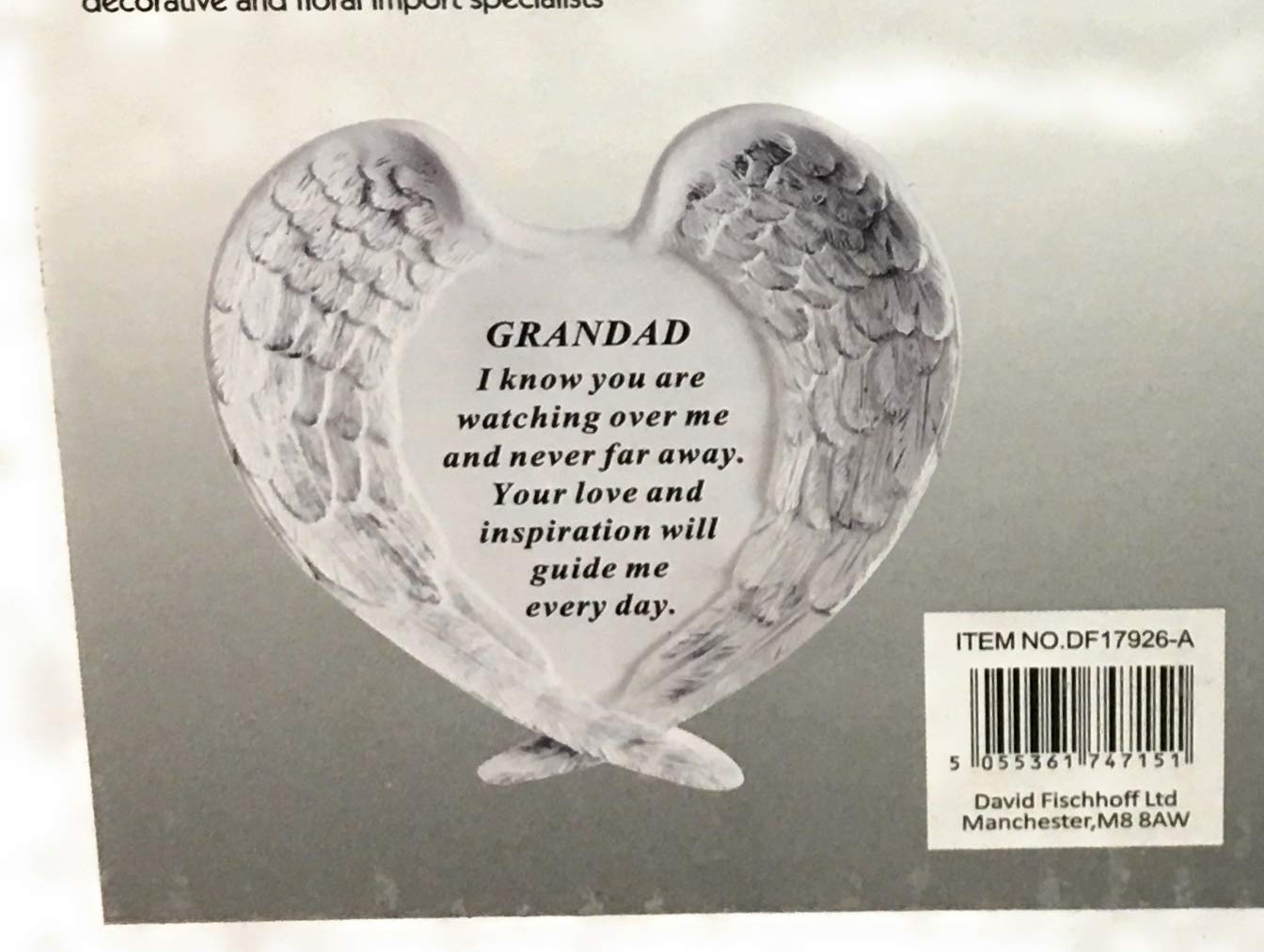 Df GRANDAD Memorial Angel Wings Plaque