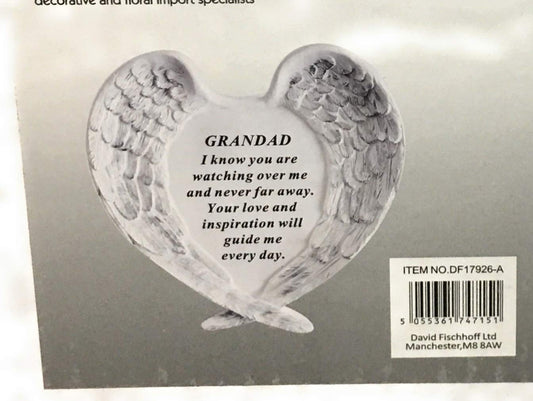 Df GRANDAD Memorial Angel Wings Plaque