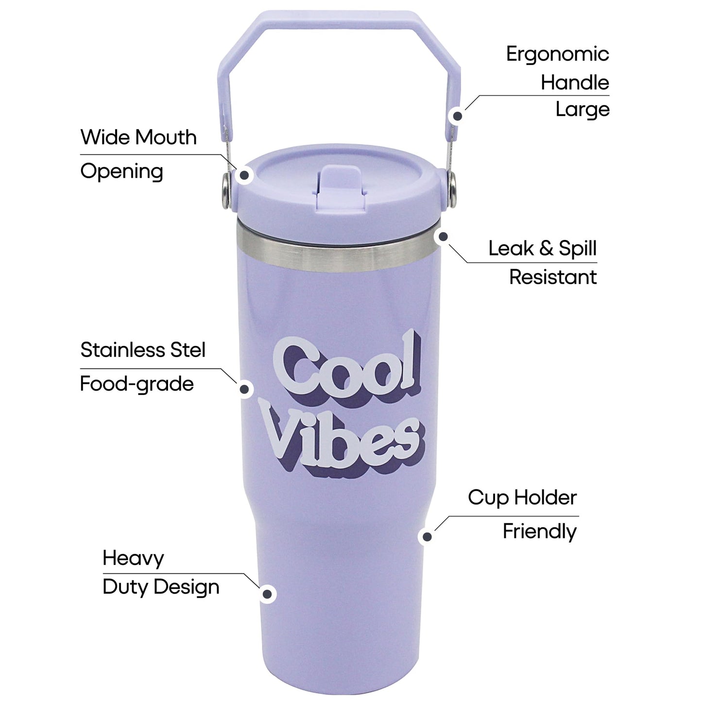 Lesser & Pavey Lilac Drinks Tumbler 900ml for Cold & Hot Drinks | Stylish Tumbler Drinking Glasses for Water & Cold Drinks | Lovely Tableware Glass Gifts for Women & Men