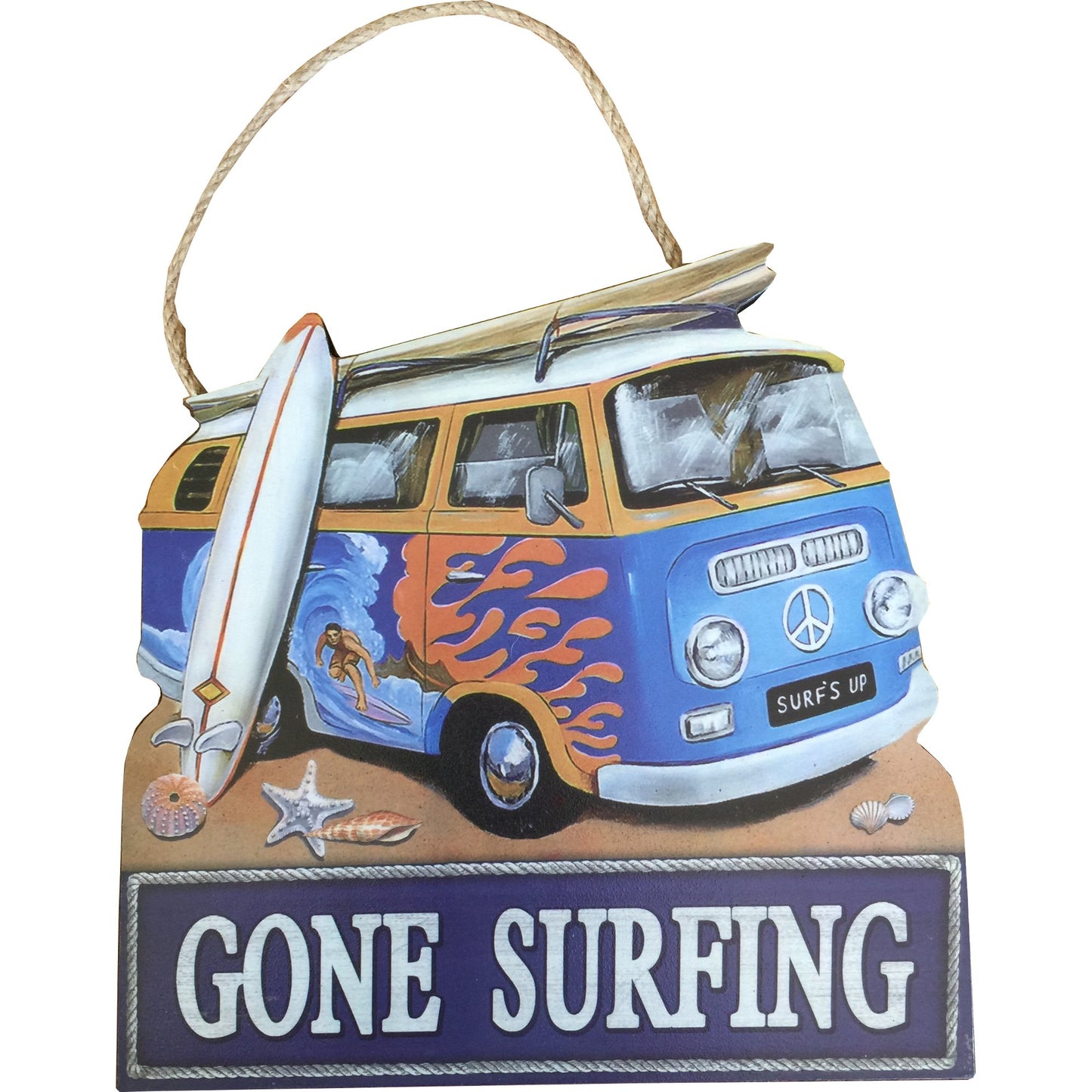 Home Exclusive Gone Surfing Campervan Wall Plaque