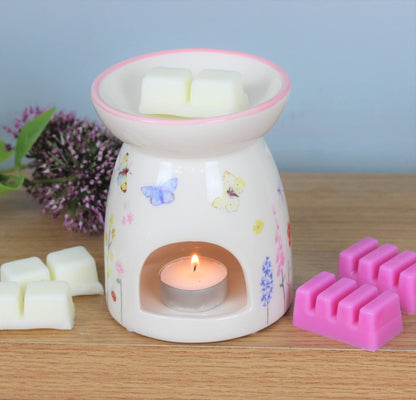 Ceramic Wax and Oil Warmer - Butterfly Garden Design