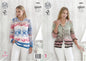 King Cole 4466 Knitting Pattern Ladies Cardigan and Sweater in Opium