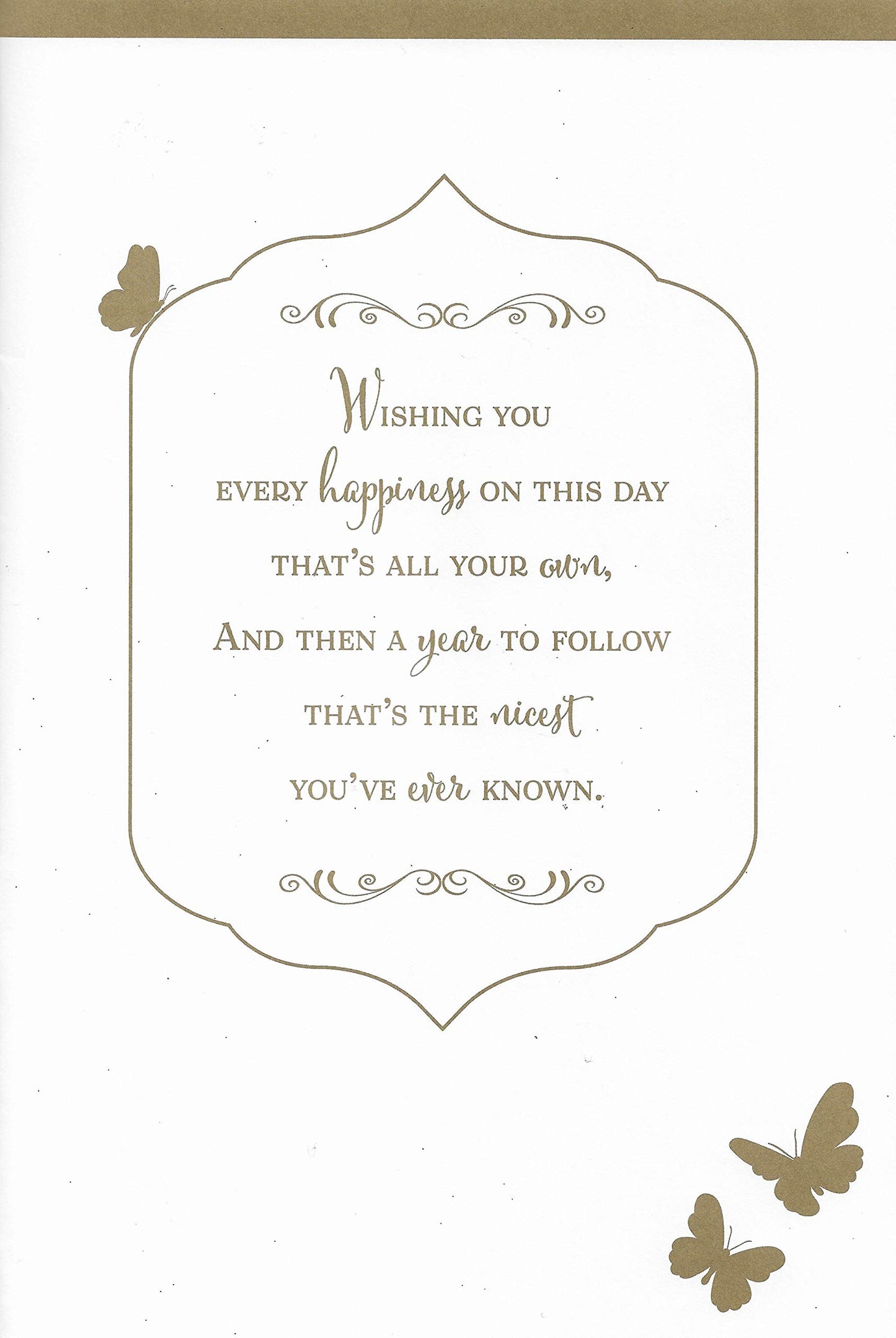 Large Wonderful Sister Birthday Card***Golden Butterfly**11 X 7 INCHES**AG3