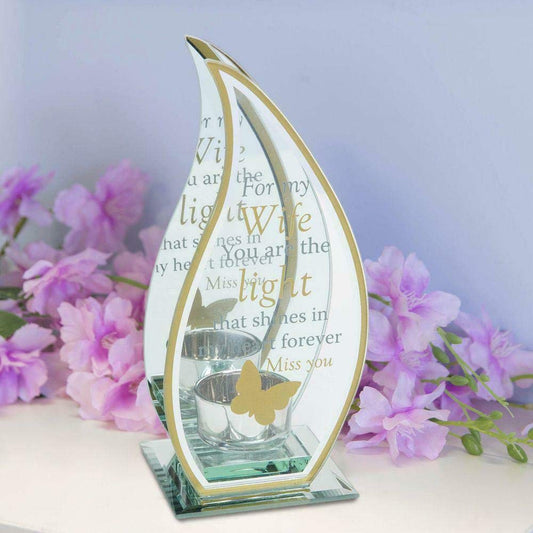 Memorial Special Remembrance Wife Tea Light Holder Flame Shaped