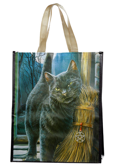 Puckator Lisa Parker A Brush with Magick Cats Big Foldaway Reusable Shopping Bag - Shoulder Bags - Handbags for Women - Canvas Tote Bags for Women - Hand Bag - Large Ladies Bags - Aesthetic Stuff