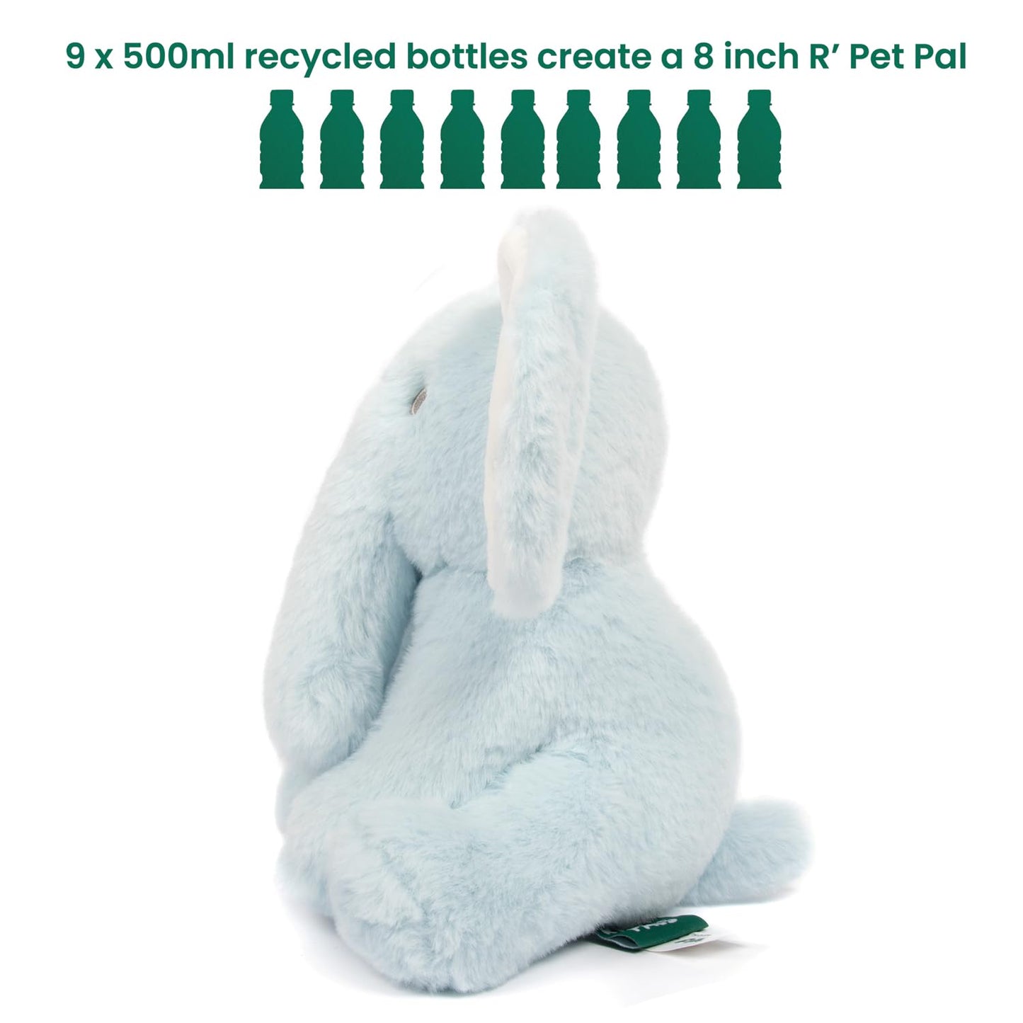 L & P Home & Gifts Lesser & Pavey R pet pals Nelly elephant blue Teddy Bear For Kids | Made Up of Recycled Bottles | Stuffed Animal Soft Toys | Ideal For Birthday or Baby Gift