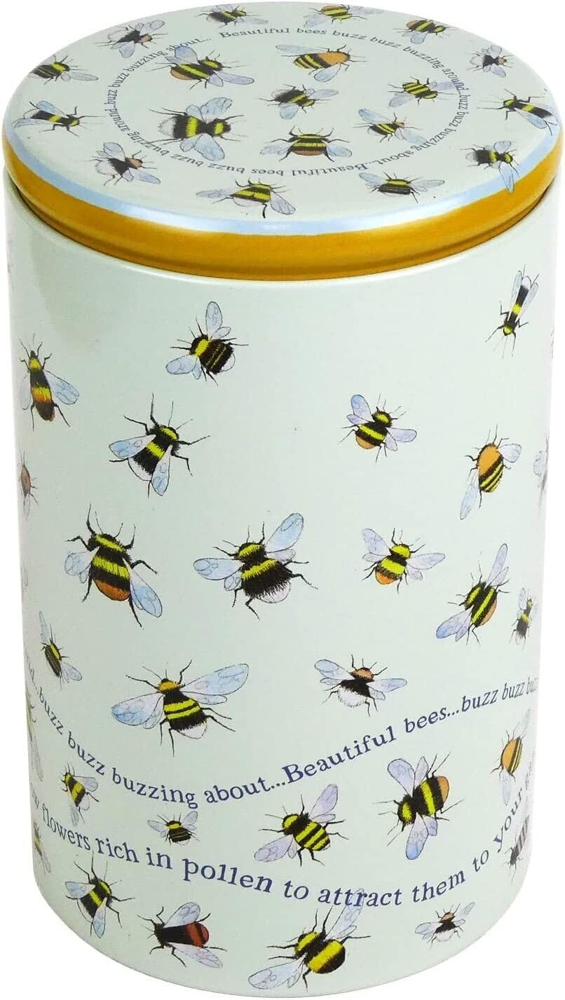 Emma Ball Buzzing Bees Round Metal Storage Tin Height 16.5 cm (6.5") by Eric Heyman