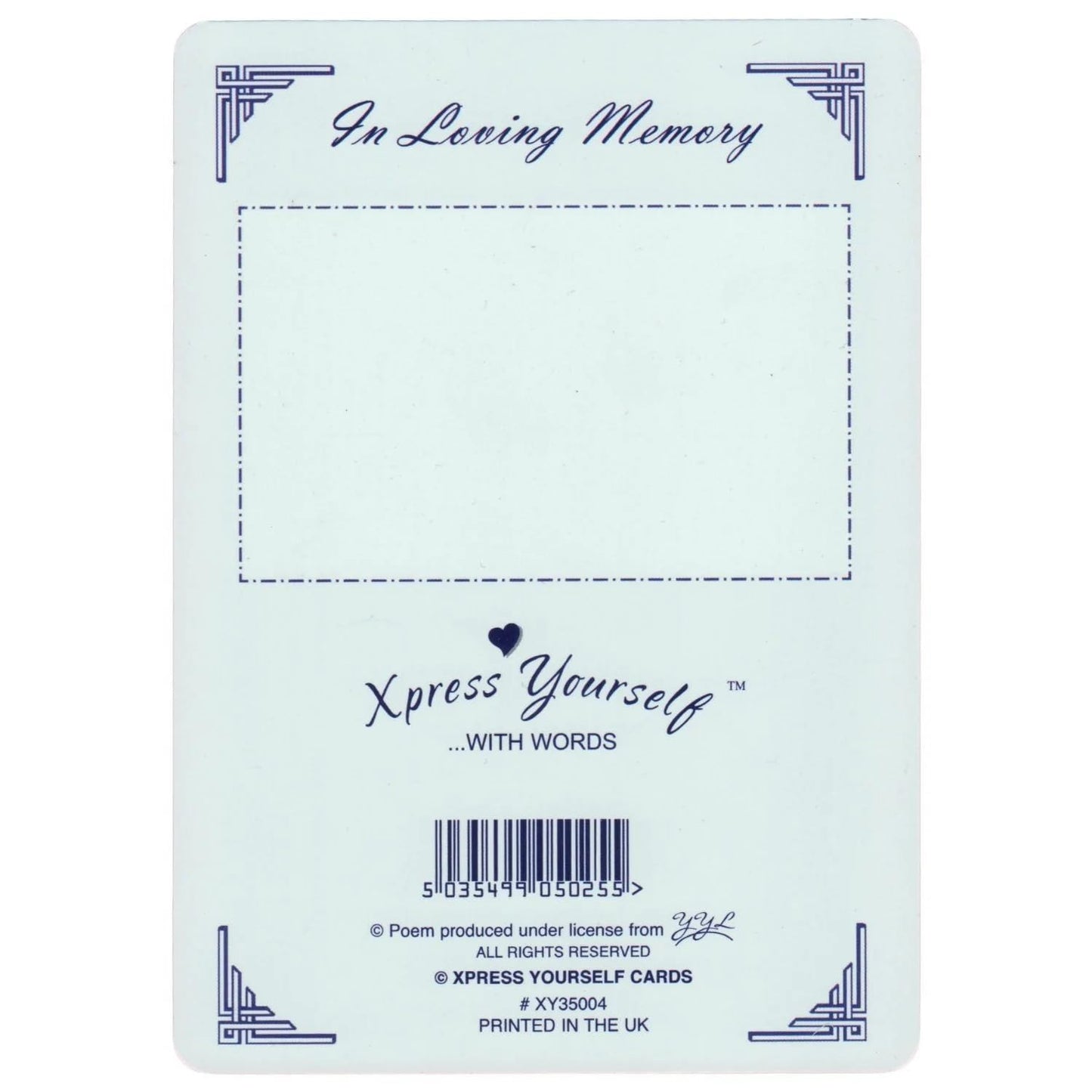 Xpress Yourself Loving Memory Graveside Memorial Card & Holder 5.75 X 4" Relations Friends Etc - My Dear Wife 35009