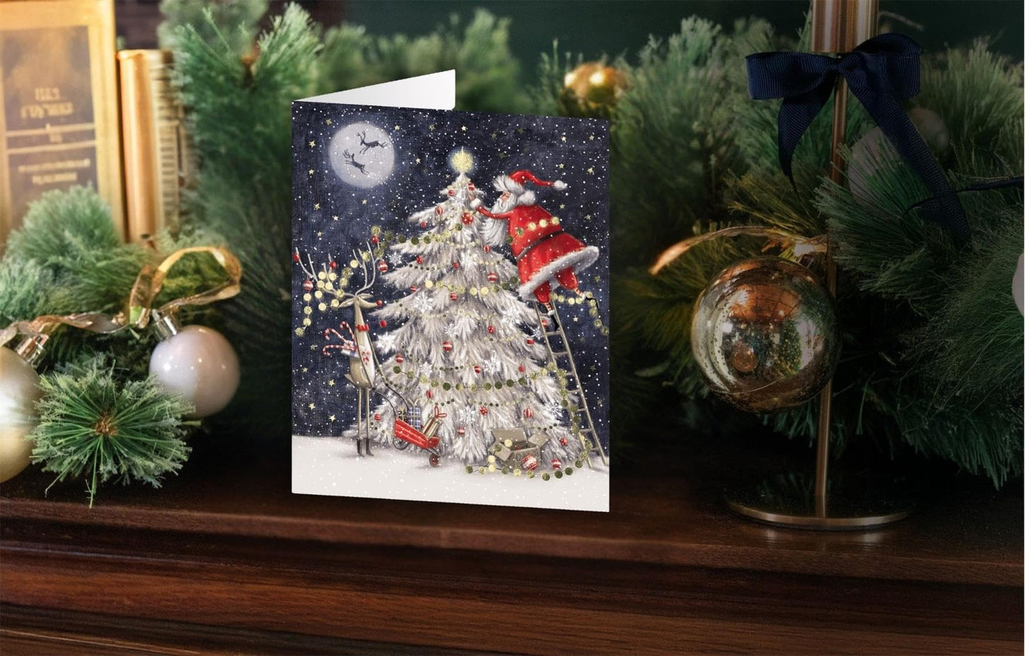 Tom Smith Boxed Christmas Cards Pack - 15 Luxury Xmas Cards with Envelopes and Seals - Festive Santa Xmas Tree & Postbox Designs - Recycled Eco Friendly Christmas Card Set