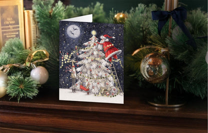 Tom Smith Boxed Christmas Cards Pack - 15 Luxury Xmas Cards with Envelopes and Seals - Festive Santa Xmas Tree & Postbox Designs - Recycled Eco Friendly Christmas Card Set