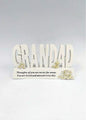 Grandad Gold Plinth Memorial Letters- Rose Flower - Remembrance Graveside Plaque Tribute