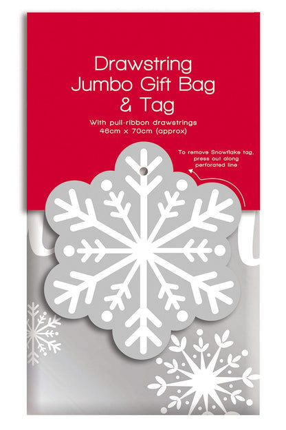 Giftmaker Jumbo Drawstring Gift Bag & Tag 46 x 70cm