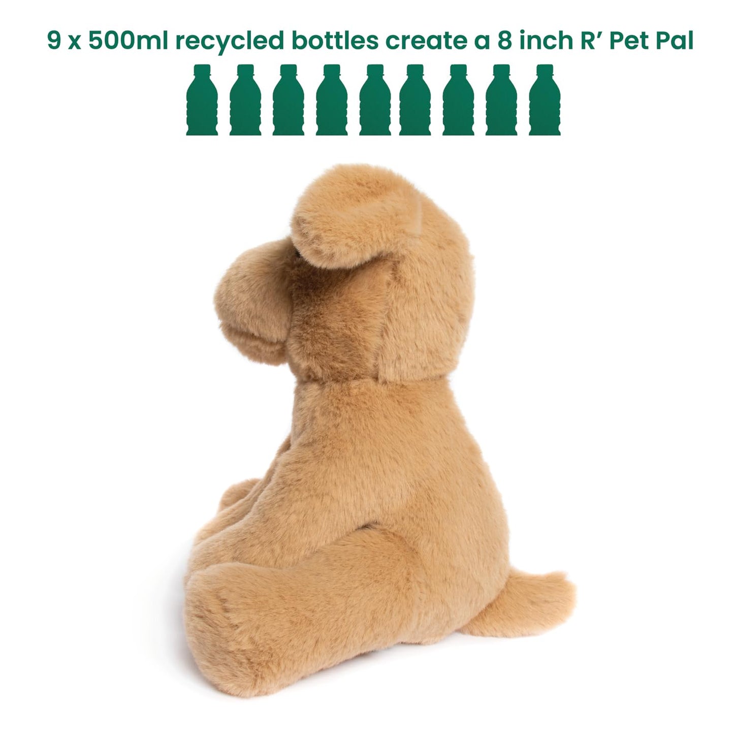 L & P Home & Gifts Lesser & Pavey Rpet Pals Muttley Sitting Dog Teddy For Kids | Made Up of Recycled Bottles | Stuffed Animal Soft Toys | Ideal For Birthday or Baby Gift