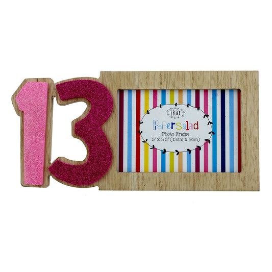 13th Birthday Photoframe with Sparkling Number Thirteen