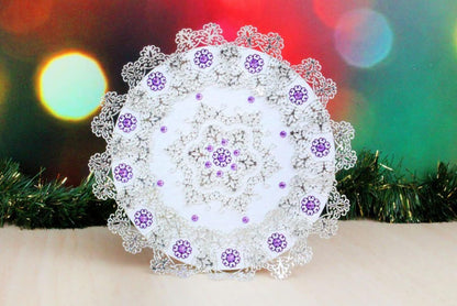 Tattered Lace Snowflake Doily, Metal, Silver, 9.8 x 11 x 0.02 cm
