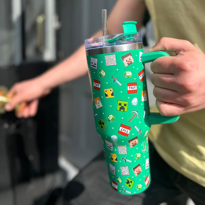 HOX Care Bears - Friendship Insulated Tumbler Stainless Steel Cup with Straw and Handle for Water, Iced Tea, Coffee or Smoothie