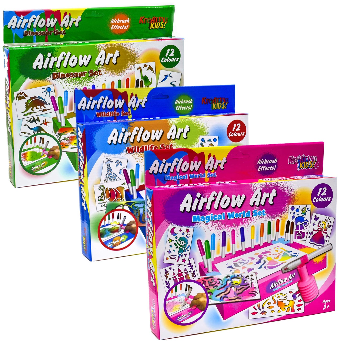 Dinosaur Airflow Pens | Airflow Art Set | Kids Airflow Pens | Kids Arts and Crafts
