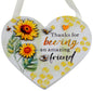 Amazing Friend Bumble Bee Heart Quote Wall Hanging Plaque - With Sunflowers