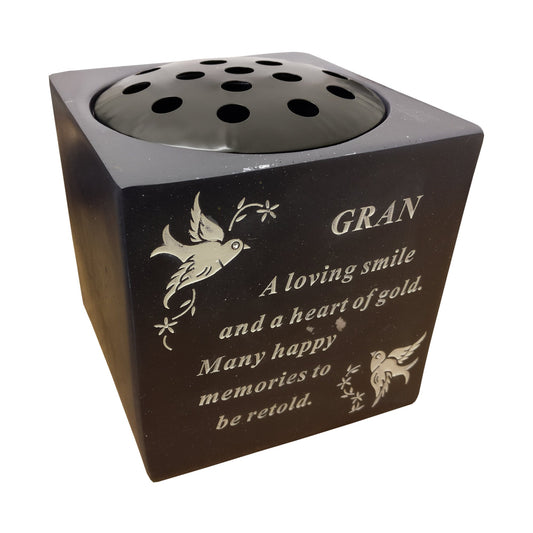 David Fischhoff Gran Dove Rose Bowl, Poly Resin, Grey, 13.5 x 13.5 x 15 cm