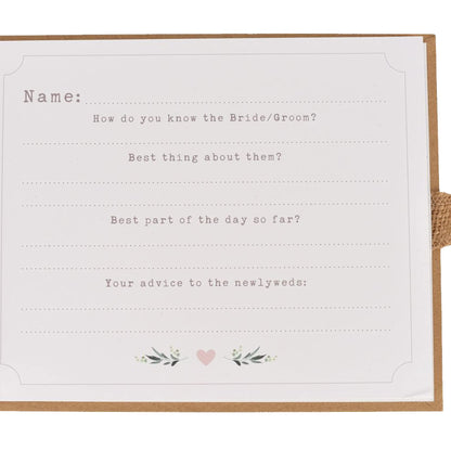 Widdop and Co Wedding Floral Guest Book with Hessian Ribbon Tie